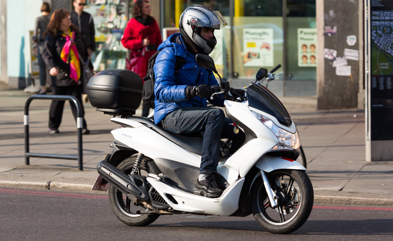 Young scooter rider